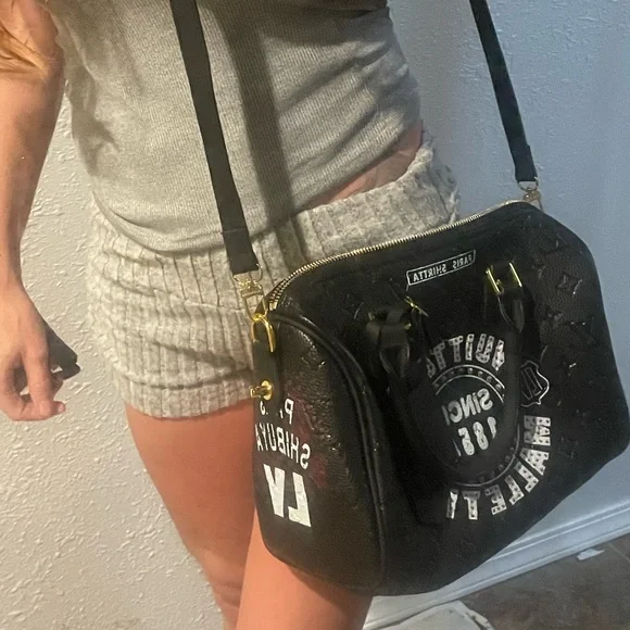 LVEE monogram logo embossed mini duffle bag or purse GORGEOUS 😱😱😍😍💕🔥 - Picture 8 of 10